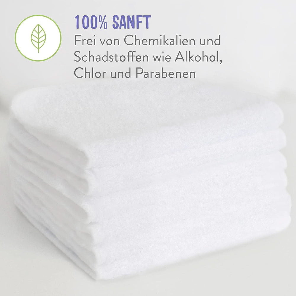 Bambino Mio, opakovaně použitelné dětské ubrousky – základní – šetrné k životnímu prostředí, bez chemikálií, oboustranné, omyvatelné, balení 10 ks, cloud – balení se může lišit dětské vlhčené ubrousky Naty Shop