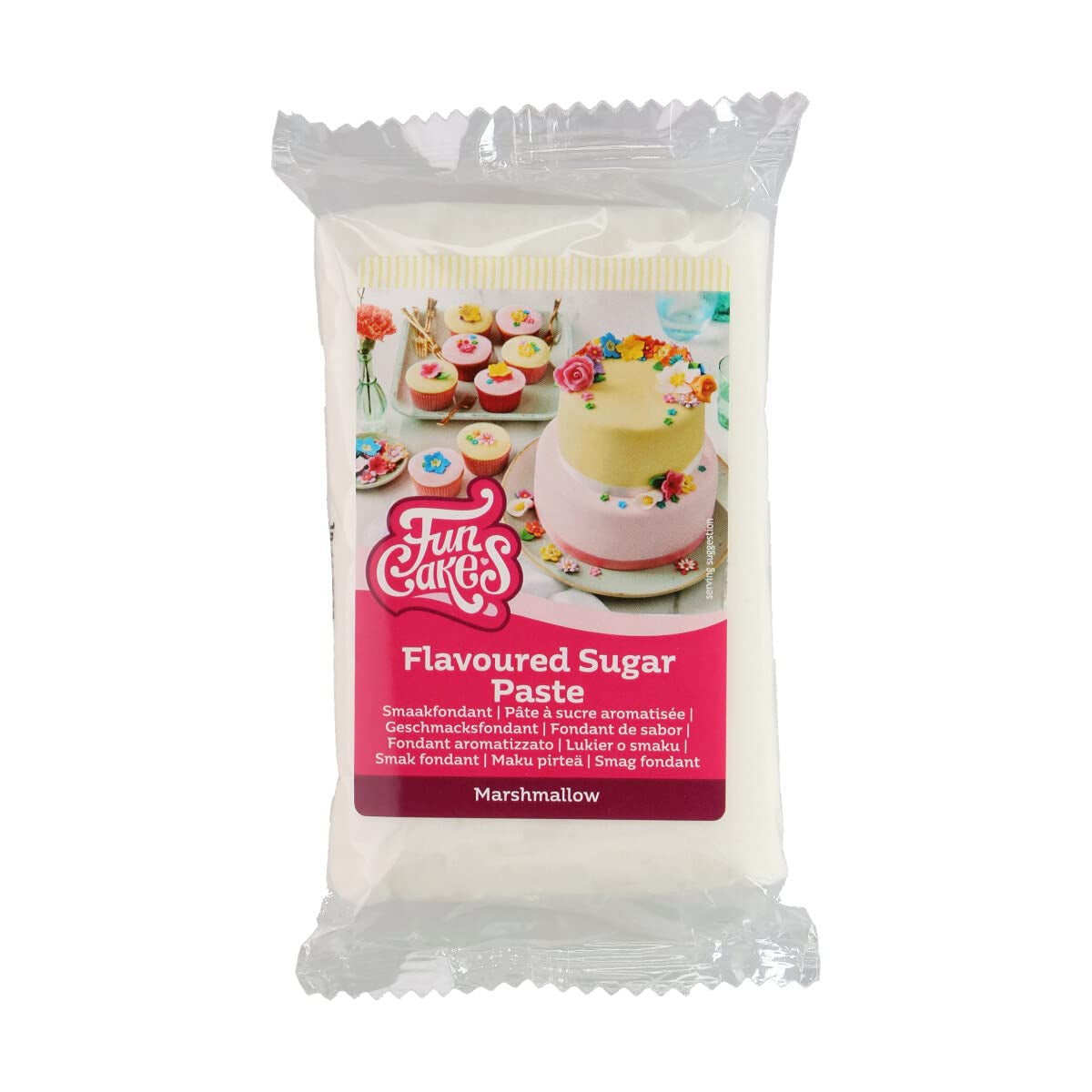 Fondant Funcakes cu aromă de bezea: Ușor de utilizat, fin, flexibil, moale și maleabil, perfect pentru decorarea torturilor, kosher și fără gluten. 1 kg