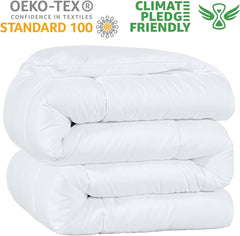 Kingsley Trend Alternativní bílá péřová přikrývka pro všechna roční období, pro každou sezónu, přikrývka King Size (2,6 M X 2,3 M), měkká, přikrývky a přikrývky, které lze prát v pračce Naty Shop