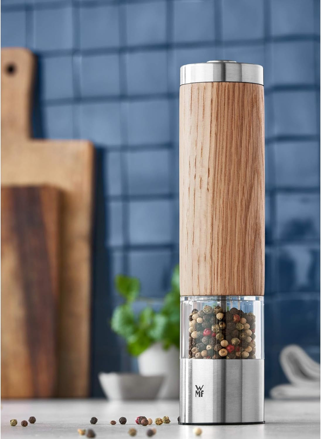 WMF Ceramill Oakwood Cromargan set, elektrický mlýnek a sada mís Gourmet For The Kitchen 4 kusy Mlýnky a kráječe Naty Shop