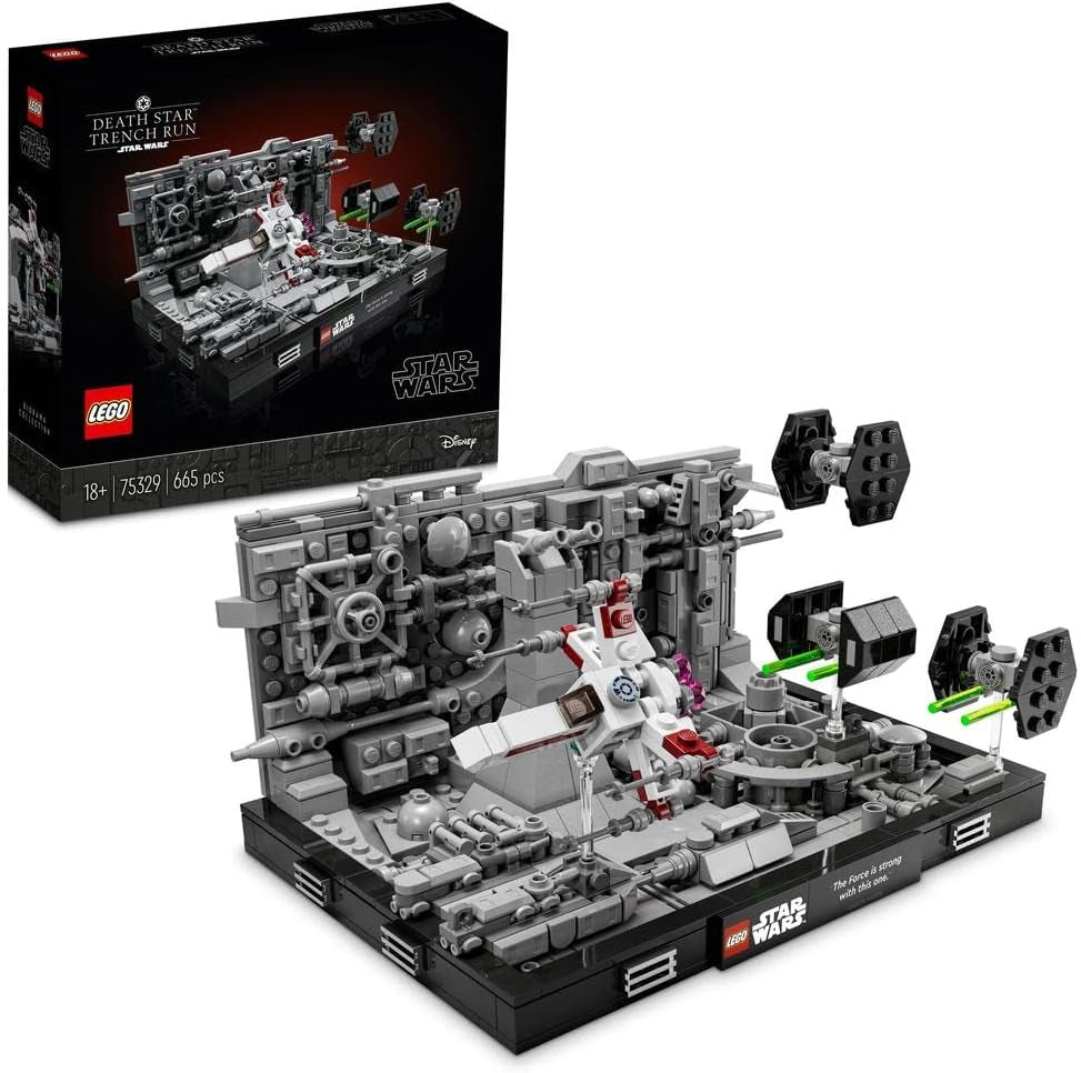 LEGO 75329 Star Wars Sada diorámat Death Star Trench Run Stavebnice X-Wing pro dospělé Luka Skywalkera Fanoušek Nová naděje Zboží Dekorace pokoje Dárkové Stavebnice Besuche den LEGO-Store Single