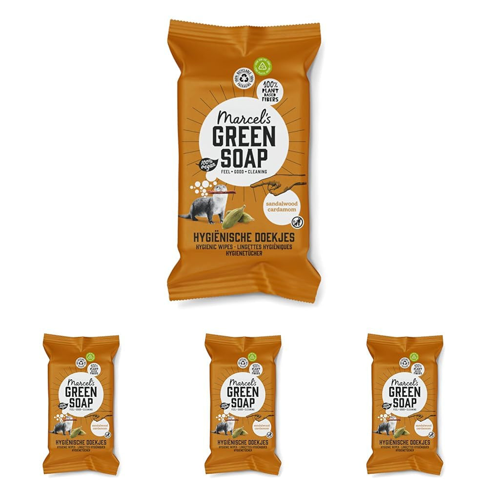 Marcel's Green Soap Ruční vlhčené ubrousky 60 Pack - Vanilka & Cherry Blossom - Rostlinné - Bio