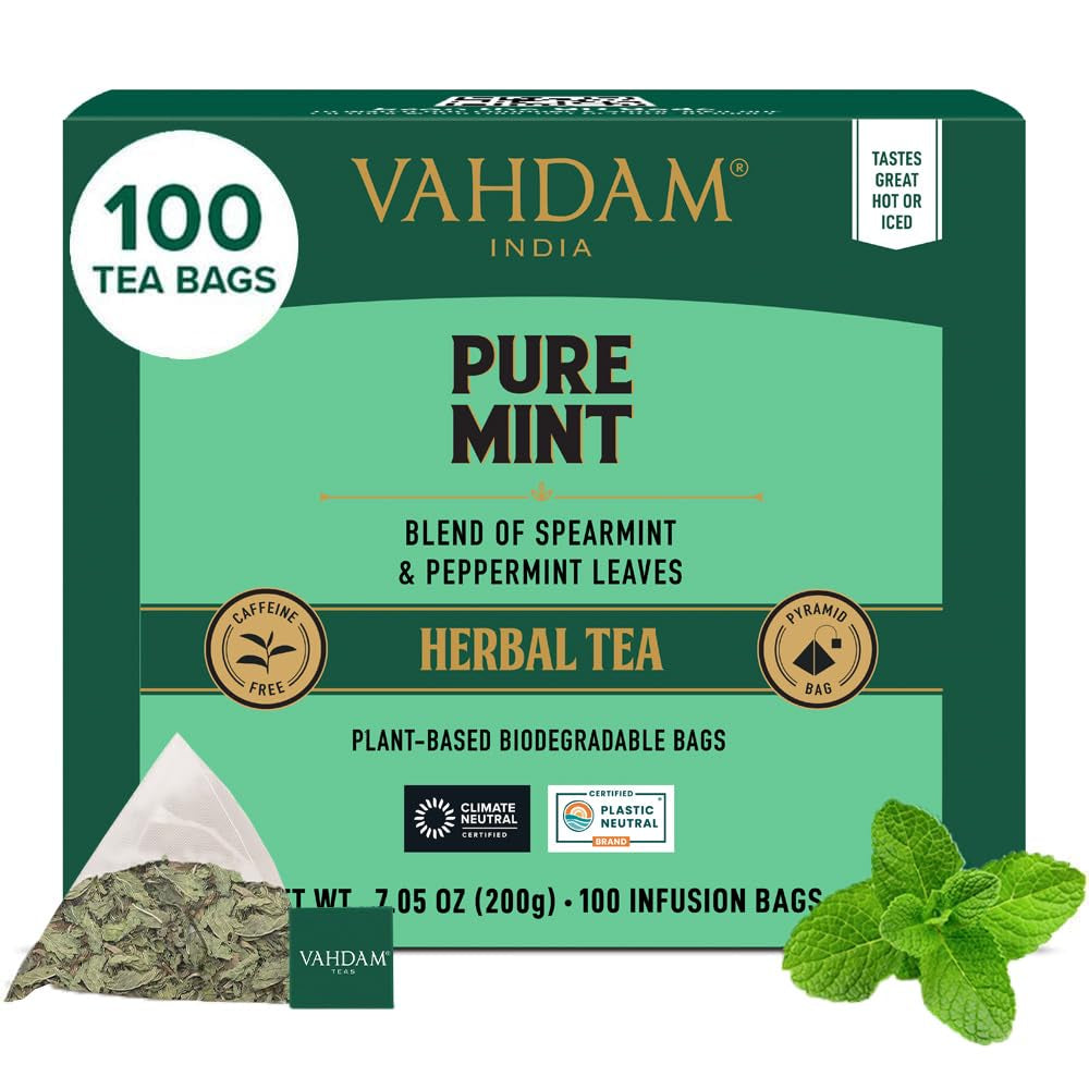 VAHDAM, ceai verde din Himalaya (100 pliculețe de ceai) 100% pur și aromat | Frunze de ceai verde natural | Vegan, fără gluten, fără lactoză | Proaspăt și direct de la sursa din India | Ceai verde