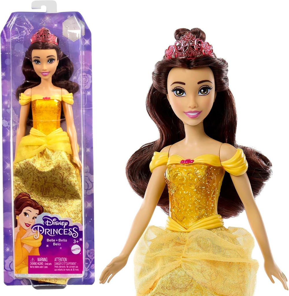 Mattel Disney Princess Toy Pohyblivá módní panenka Belle se třpytivým oblečením a doplňky Dárek pro děti inspirovaný filmem Disney HLW11 Naty Shop Dolls Výchozí název