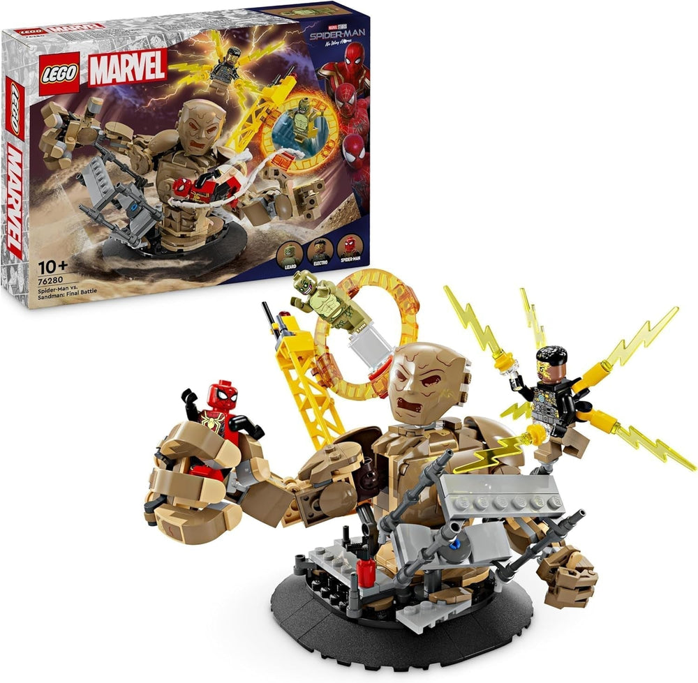 LEGO Marvel Spider-Man vs. Hračka Sandman: Showdown Superhrdina s figurkami včetně ještěrky a elektro Hračka na hraní rolí Dárek pro akční nadšence pro chlapce a dívky 76280 Stavebnice Besuche den LEGO-Store Single