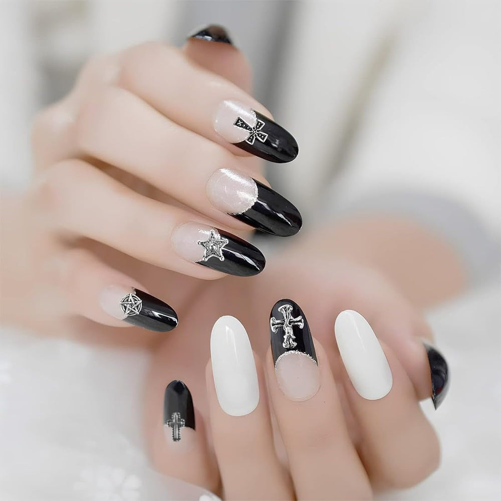100 bucăți brelocuri unghii cruce 3D, brelocuri unghii cruce, brelocuri unghii cromate, accesorii vintage pentru unghii, decorațiuni unghii DIY, pentru femei și fete, unghii DIY decorațiuni