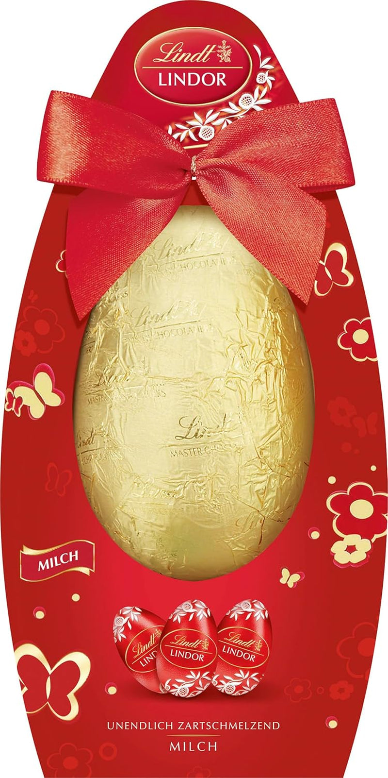Velikonoční směs Lindt Čokoláda LINDOR | Krabice 144g | Vajíčka LINDOR, která se rozplývají v ústech ve třech variantách: Mléčná čokoláda, Hořká čokoláda, Lískový ořech | Velikonoční čokoláda | Čokoládový dárek | 1 balení