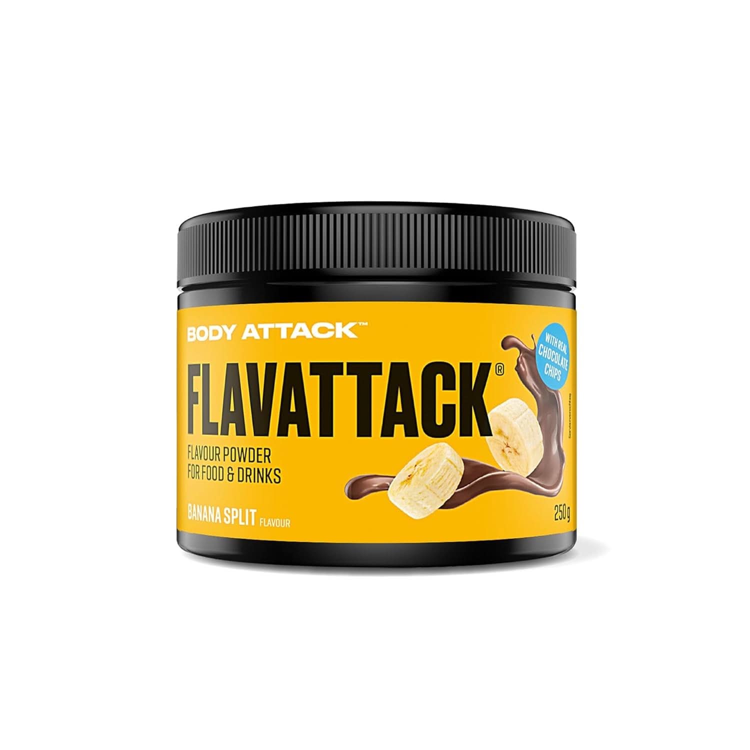 Body Attack Flavattack®, Double Choc Brownie, 250 G / 83 porcí Aromas Naty Shop 250 gramů Banana Split