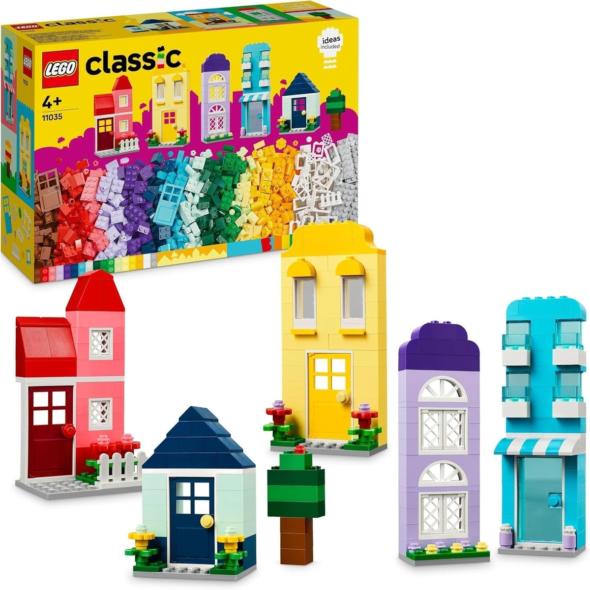 LEGO Classic Creative Houses Sada kostek pro děti Stavebnice 850 kostek Hračka na stavění domu s příslušenstvím Dárek pro chlapce a dívky 4 roky staré 11035 Stavebnice Besuche den LEGO-Store Single