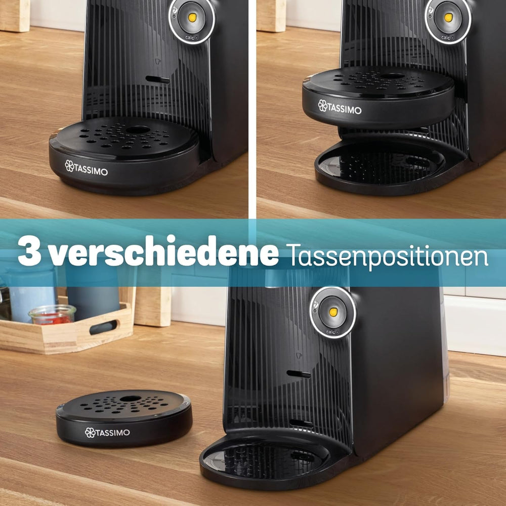 Espressor cu capsule Bosch Tassimo finesse TAS162E, 70 de băuturi, cafea mai intensă prin simpla apăsare a unui buton, oprire automată, sustenabil, dozare perfectă, 1400 W, negru/negru
