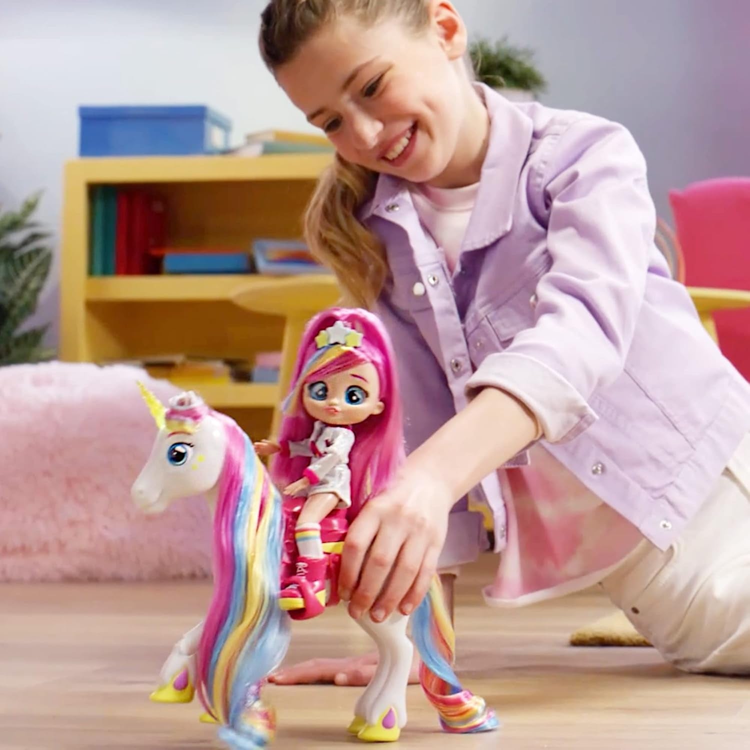 BFF od Tränenbabys Dreamy & Rym Deluxe-Set, enthät die Exklusive bewegliche Puppe Dreamy und Sein Einhorn Rym - Optimales Geschenk für Jungen und Mädchen ab 5 Jahren