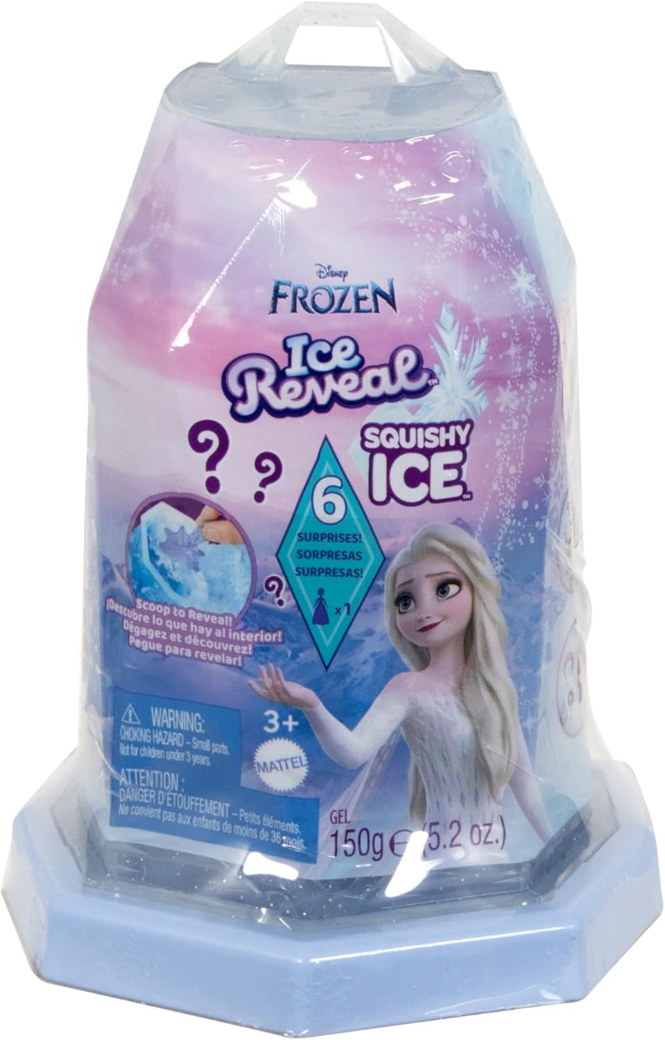 Mattel Disney Frozen Ice Reveal, păpușă mică cu gel pufos de gheață și 6 surprize, inclusiv figurină prietenă și accesorii (păpușile pot varia) HRN77