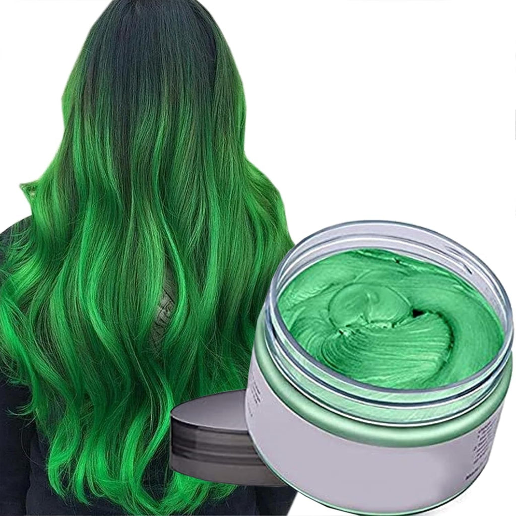 Culoarea părului Ceară de păr Vopsea de păr instantanee De unică folosință Noroi de păr Natural Hairstyle Cream Unisex Temporar Modelare Compound Pomadă Gri Vopsea pentru par Naty Shop Verde