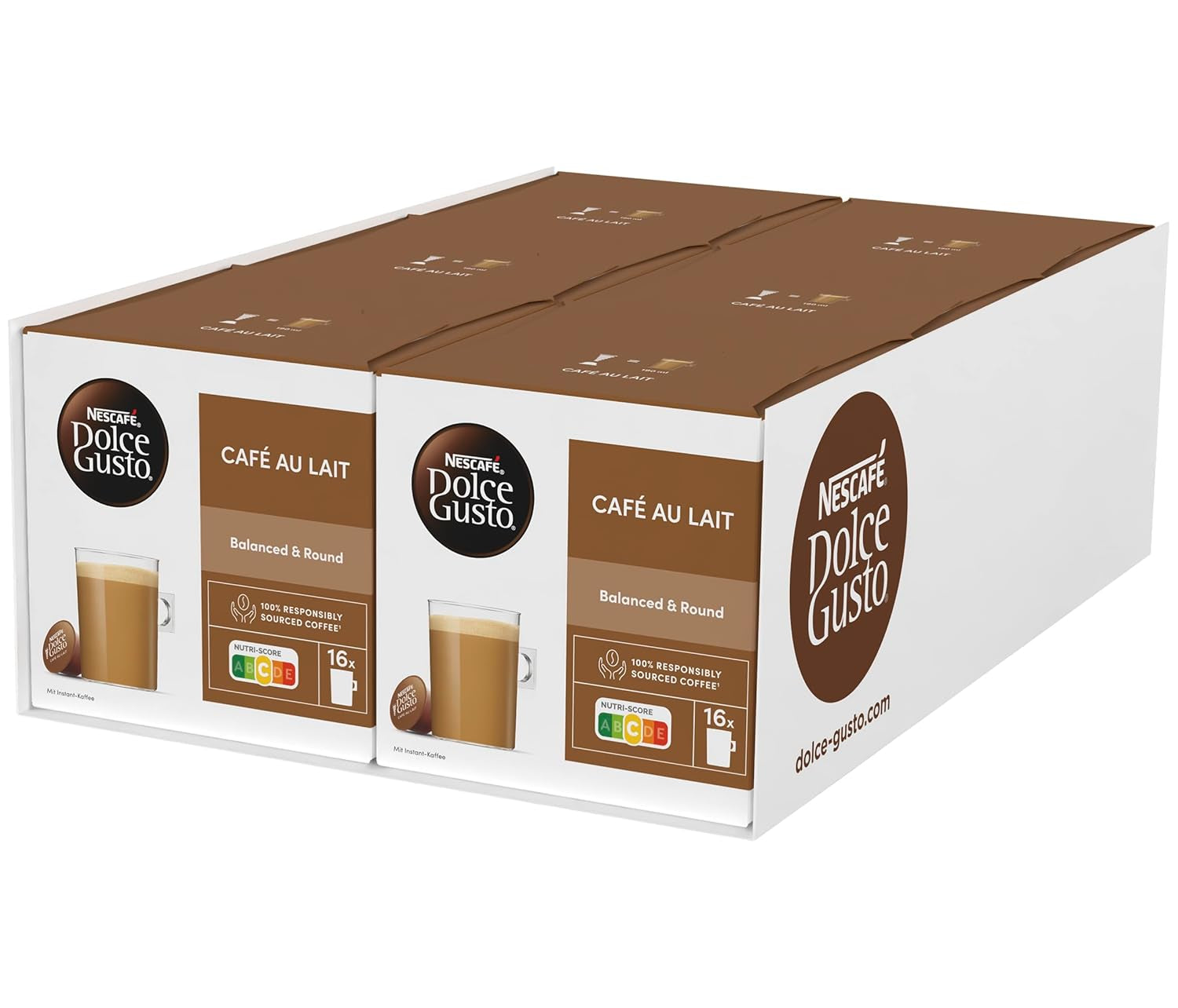 NESCAFÉ DOLCE GUSTO Café au Lait Kaffeekapseln 6er Pack (6 x 16 Kapseln)