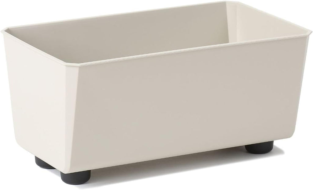 Jardinieră dreptunghiulară LAMELA cu picioare elegante – Ghiveci gri cu aspect de beton, fabricat din plastic robust, 37x17 cm, 6L – Rezistent la intemperii și ușor de curățat – Pentru interior și exterior