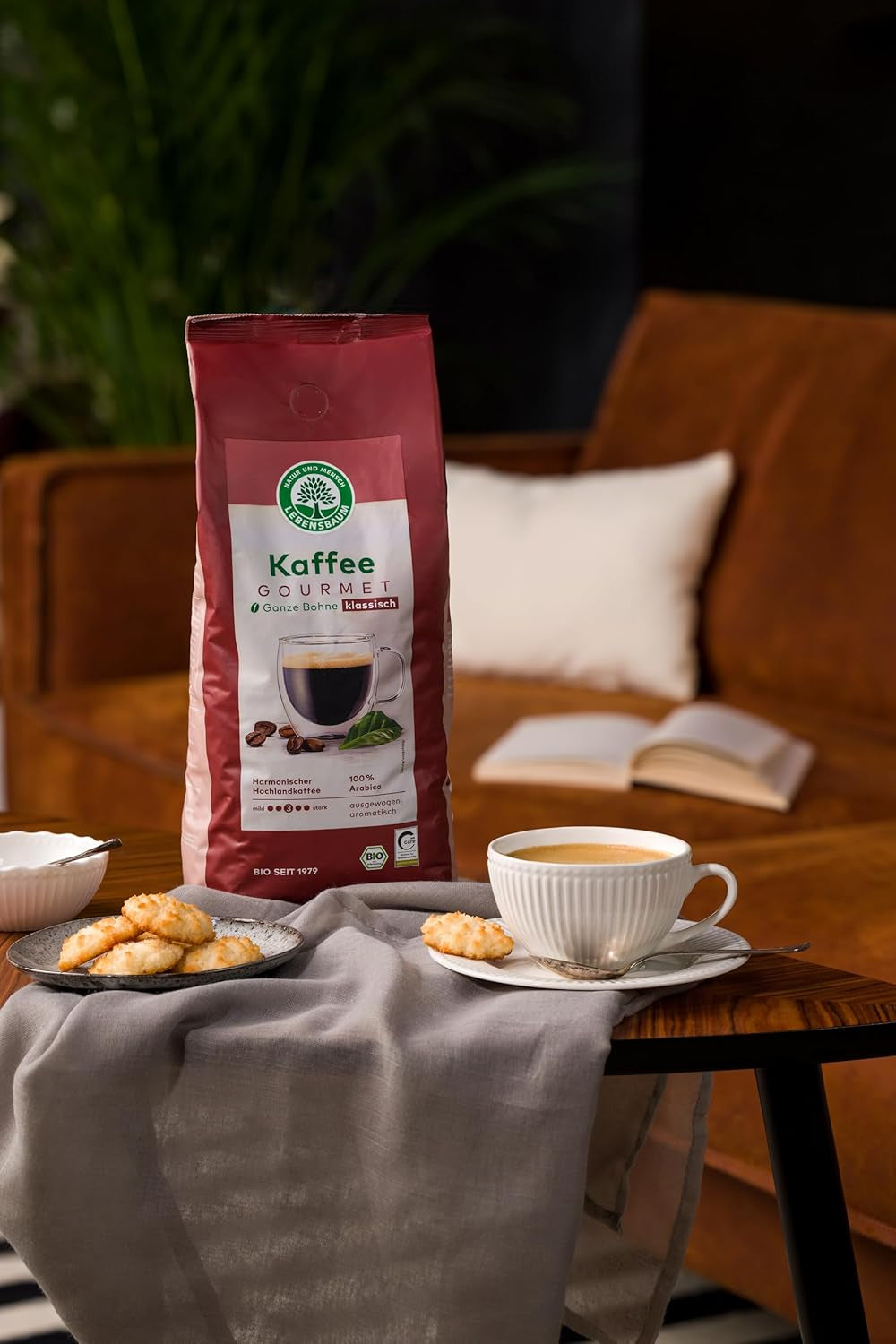 LEBENSBAUM 2x Kaffee Gourmet Klassisch, ganze Bohne, Bio Kaffee aus Arabica-Bohnen, Intensität 3/5, ausgewogener, aromatischer Genuss, 2 x 1 kg…