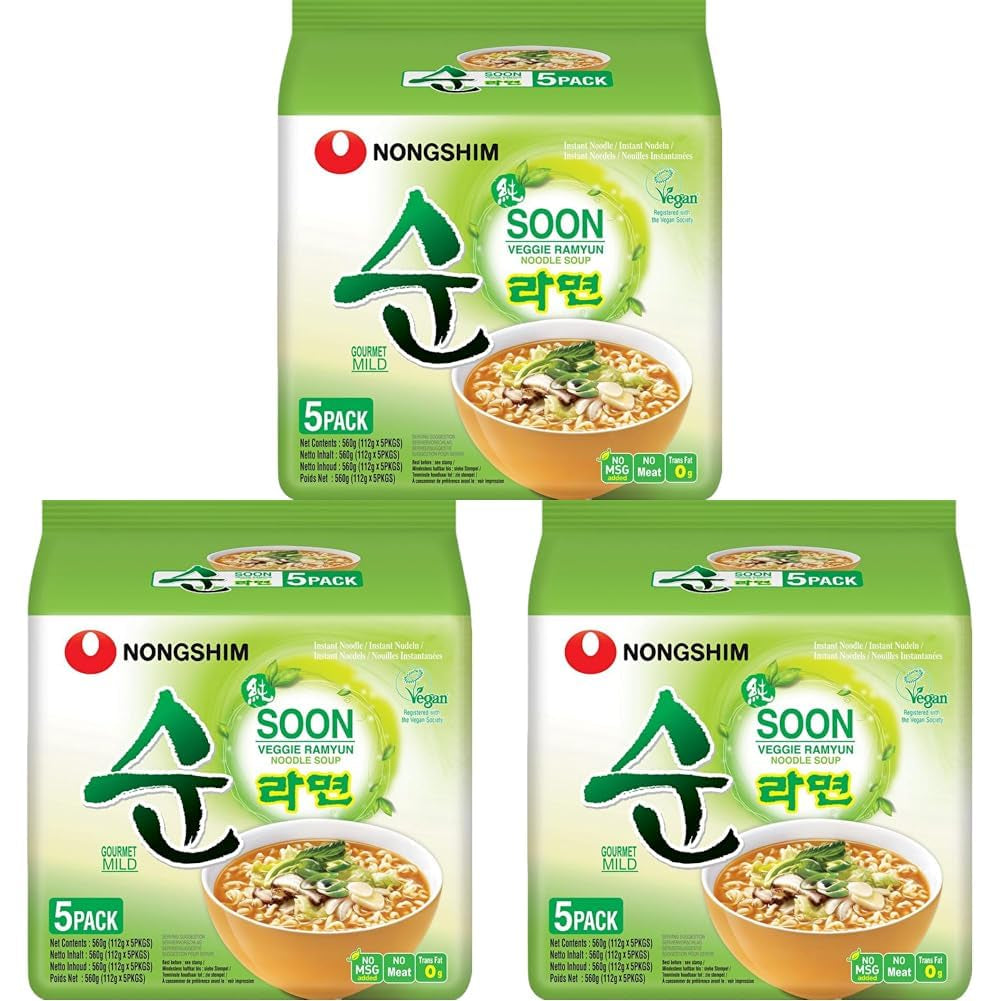 Nong Shim – Instant Cup Nudeln Soup Soon Veggie – Multipack (12 X 67 GR)