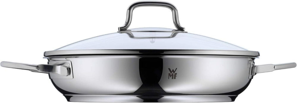 WMF Devil indukční pánev na guláš 26 cm se skleněnou poklicí, nerezová ocel potažená Cromarganem, keramický povrch, hrnce a pánve vhodné do trouby Naty Shop