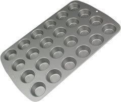 CSB111 Antihaftbeschichtete Mini-Muffinform Mit 24 Löchern Aus Karbonstahl, Edelstahl, Silver, 39,4 X 24,6 X 2,1 Cm Formy a plechy na pečení Naty Shop