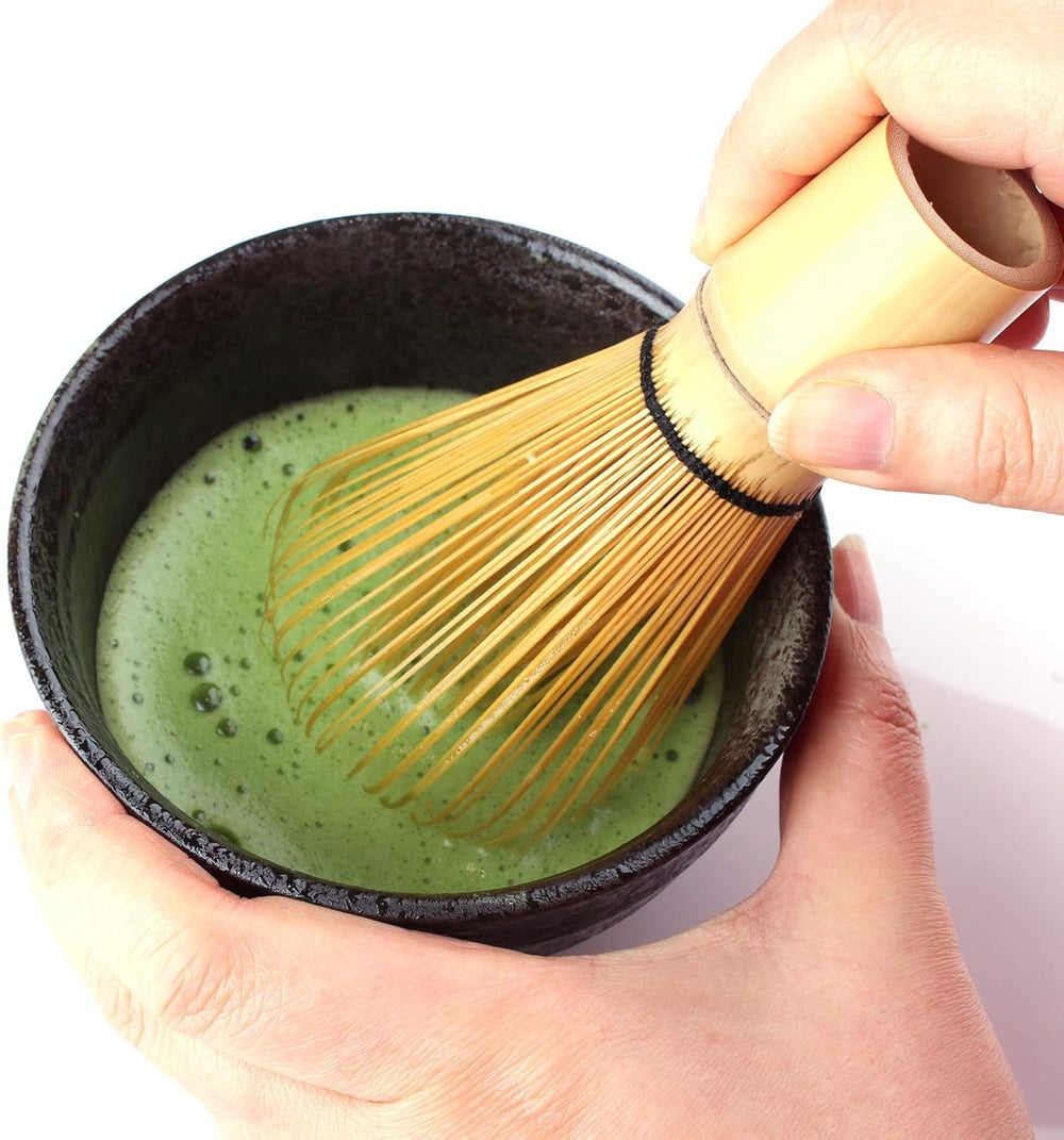Set Goodwei Matcha cu tel pentru matcha, bol pentru matcha, suport pentru tel din ceramică și ceai matcha organic din Japonia | Set cadou (Kumo)