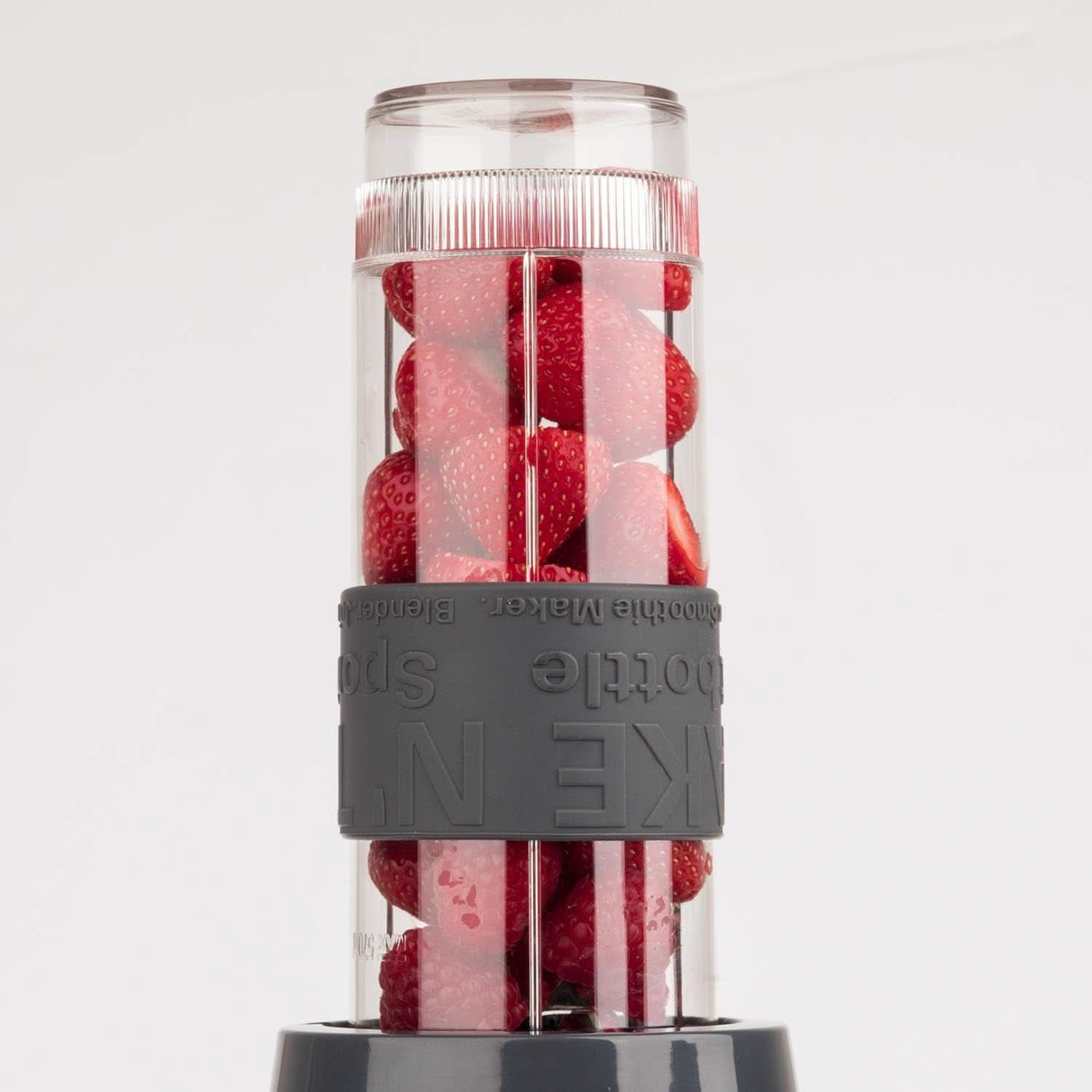 H.Koenig Smoothie Maker SMOO9 - Mini stojanový mixér - Mini mixér - 300 Watt - 570 ml - Edelstahl - 2 Kunststoffflaschen - Bpa-Frei, Grau Kitchen Naty Shop