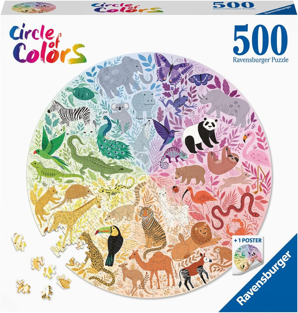 Ravensburger Puzzle 17172 Cercul de culori -Animale 500 piese Puzzle Naty Shop Titlu implicit