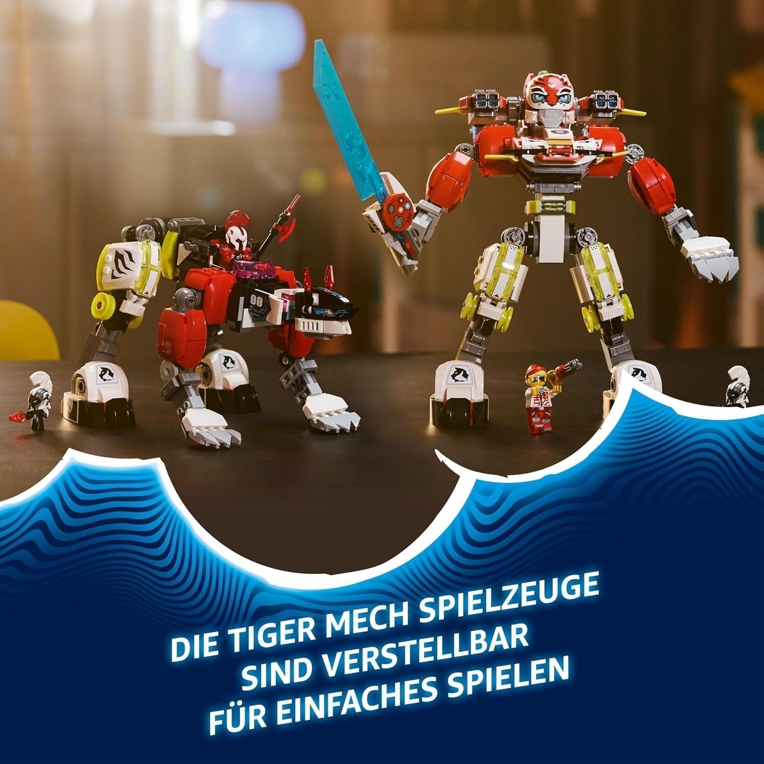 LEGO Dreamzzz Cooper's Tiger Mech a Zero'S Hot Rod Car, Autíčko pro děti, Dárek pro 9leté chlapce a dívky, Hrací sada 2 v 1 s robotem a minifigurkami 71497 Stavebnice Besuche den LEGO-Store