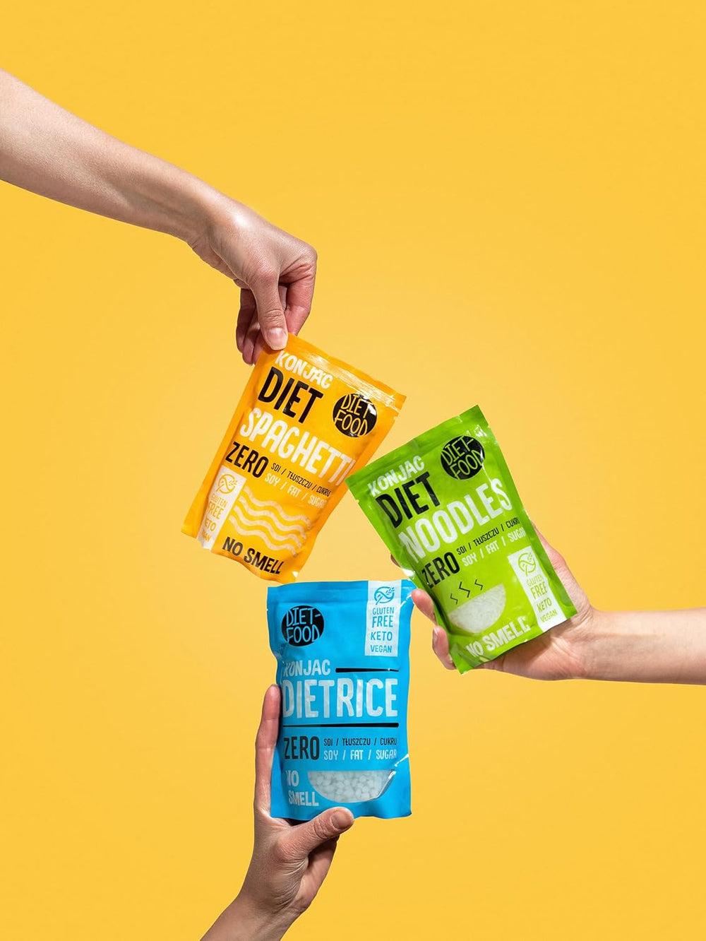 Dietní nudle Shirataki | Nízkosacharidové nudle Konjac | 200 gramů veganské nízkokalorické dietní nudle bez tuku bez sóji bez lepku ve vodě rozpustné