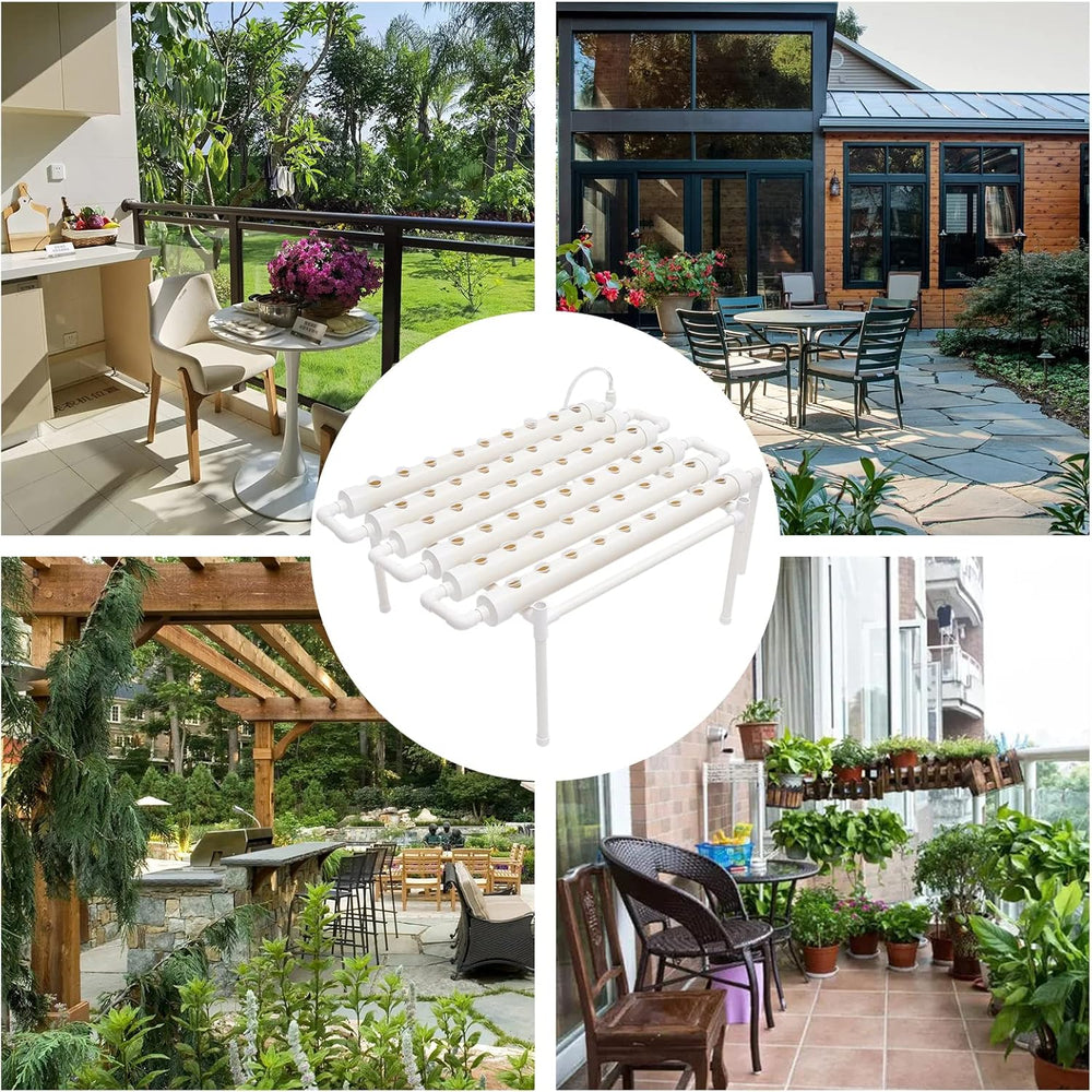 Hydroponische Systeme Grow Set Hydrokultur Rostlinná zelenina Hydroponické Pflanzen BewäSserung Systém Garten Kit Garden Tool Pflanze Sites Pěstování hydroponie Hydroponisches Anzuchtsystem 54LöCher 6Rohr