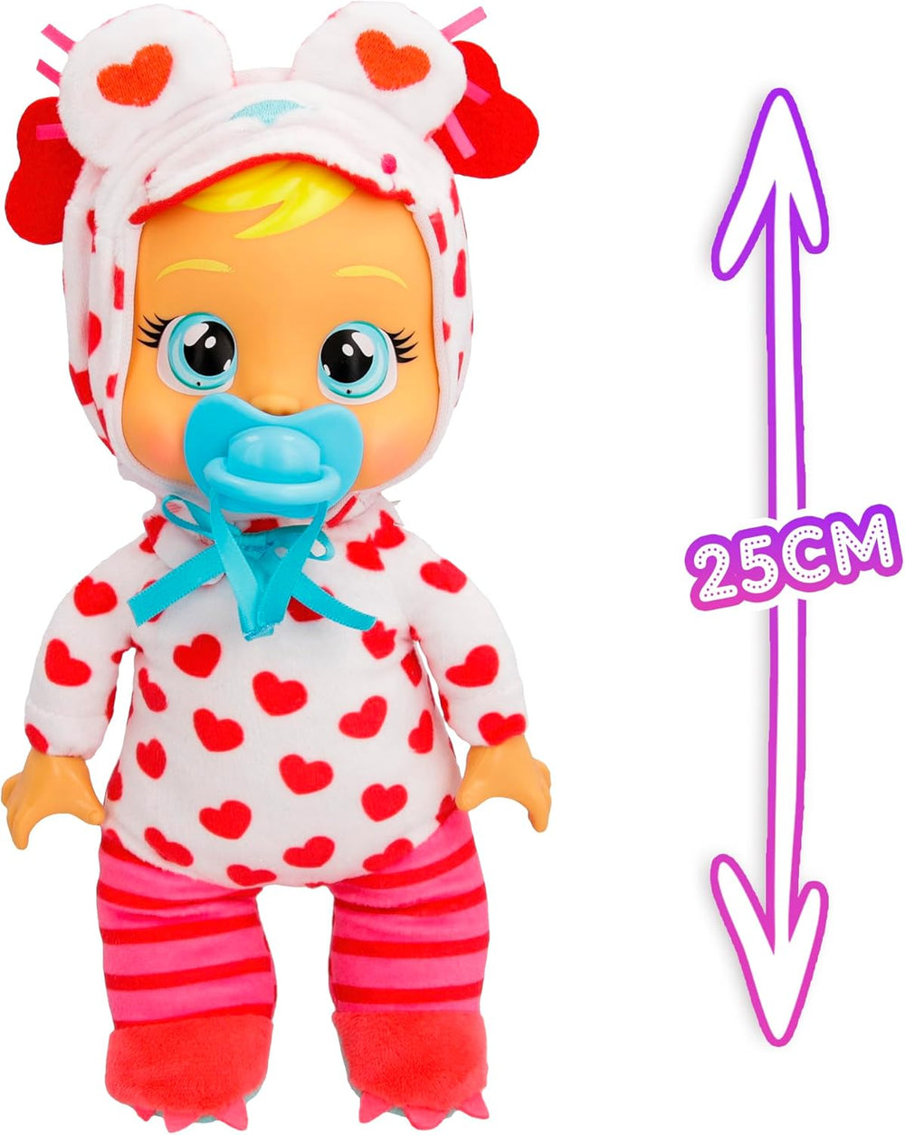 Cry Babies Tiny Cuddles Monster Momo, Plüsch-Baby-Puppe, Tiny Cuddles s osobním pyžamem pro příšerky, das echte Tränen weint, Kinder ab 18+ Monaten
