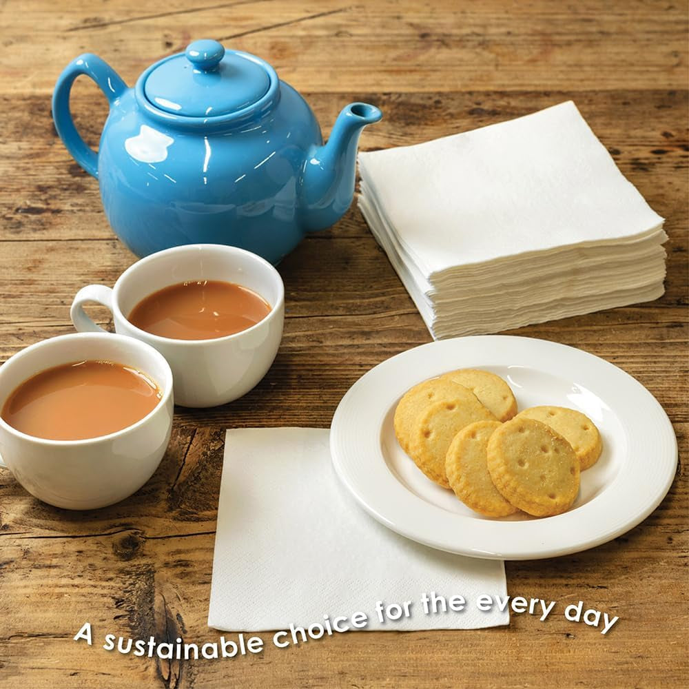 Table Kind 100 șervețele albe moi în pachet vrac, șervețele de înaltă calitate pentru petreceri, catering și uz zilnic, FSC, sustenabile și reciclabile, fabricate în UE | 2Ply | 33Cm