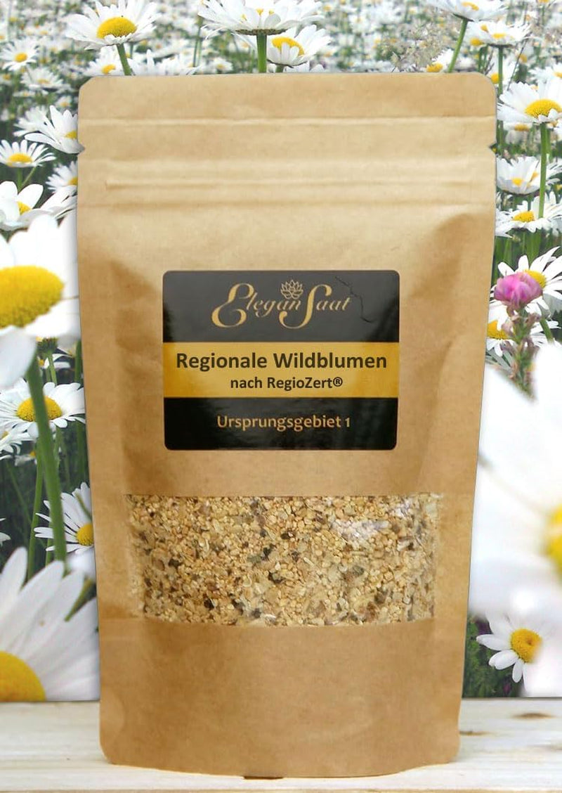 "Regionale Wildblumen" - Blumenwiese & Mehrjährige Blühmischung, Regiosaatgut Nach Regiozert, 100% Regionale Wildblumensamen, Für 10M², Mit Ansaathilfe Vermengt (Ursprungsgebiet 16)