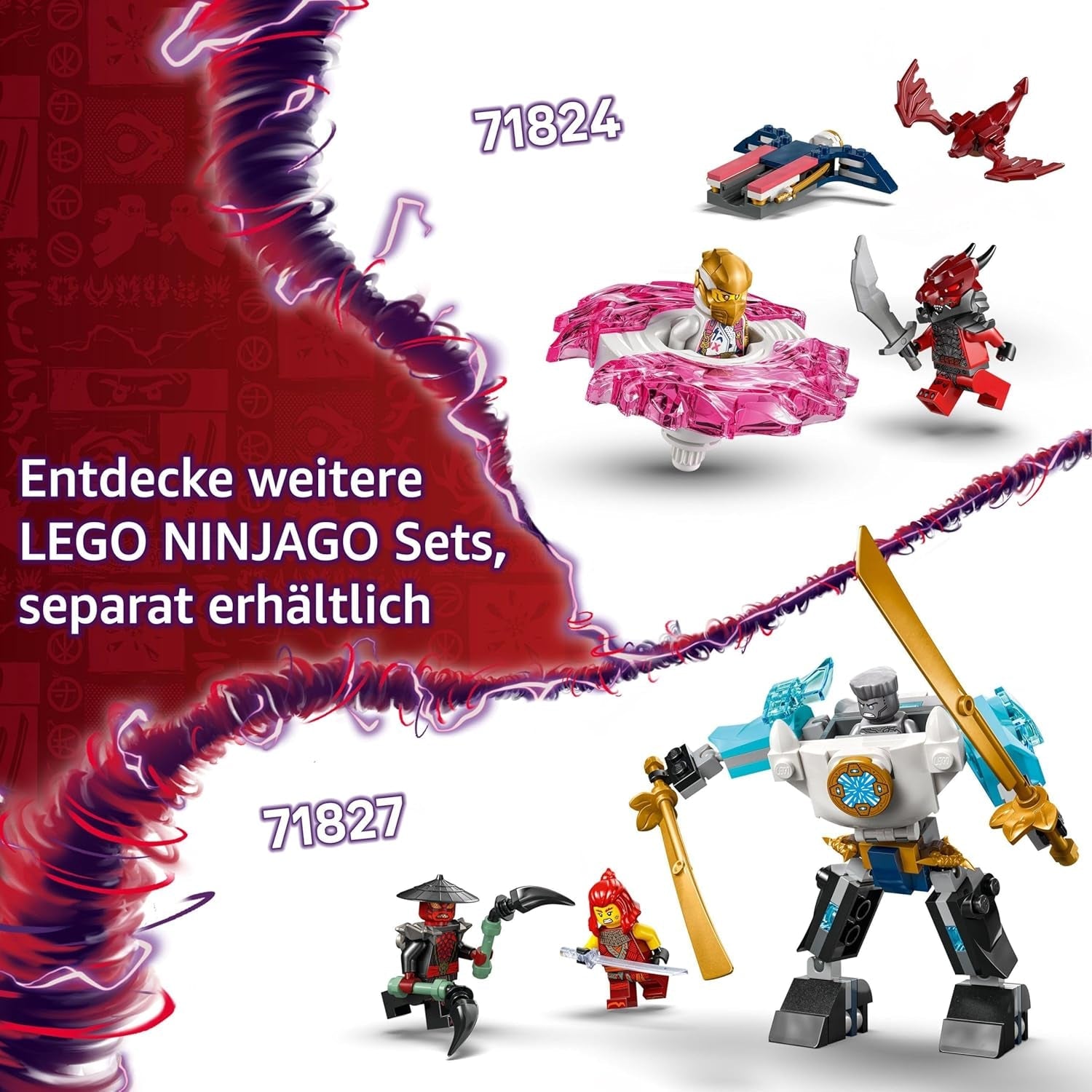 LEGO NINJAGO Sora's Dragon Spinjitzu Spinner - Akční Ninja hračka se 2 minifigurkami - Malá herní sada pro děti - Tip na dárek pro chlapce a dívky 6 let 71824 Stavebnice Besuche den LEGO-Store