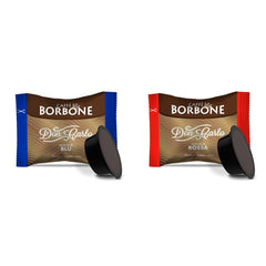 Caffè Borbone Kaffee Kapseln Don Carlo, Blaue Mischung - 100 stück & Kaffee Kapseln Don Carlo, Rote Mischung - 100 stück - Kompatibel mit Kaffeemaschinen der Marke Lavazza®* A Modo Mio®*