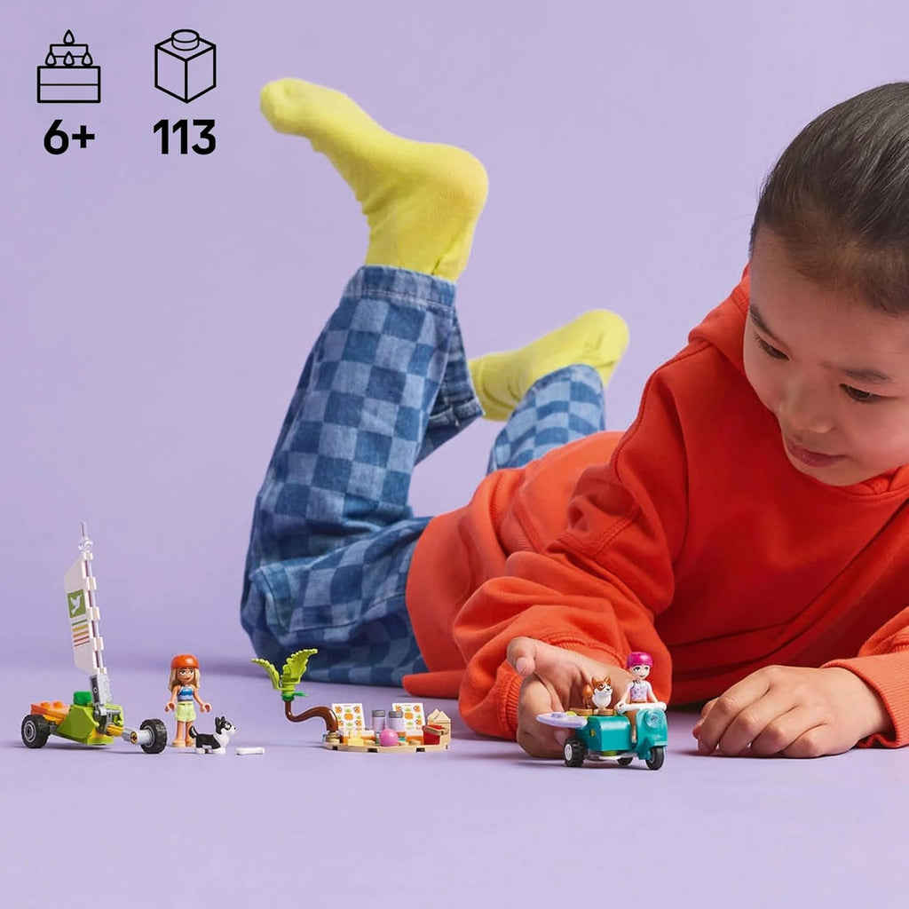 LEGO Friends Beach Adventure cu câini, jucărie de construcție pentru fete de la 6 ani, set de joacă pentru animale cu 2 minifigurine și 2 figuri Corgi, cadou pentru copii creativi, set de construcție de aventură cu placă de surf 42641 Seturi de constructie Besuche den LEGO-Store