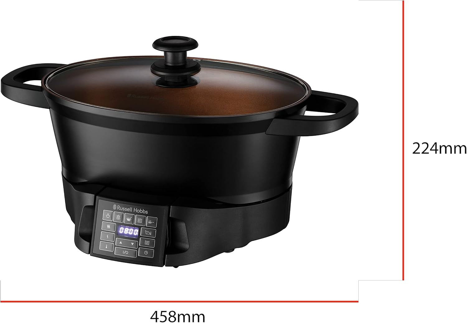 Multicooker Russell Hobbs 6,5L, digitální displej, 8 funkcí vaření Pomalý hrnec Naty Shop