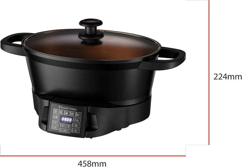 Multicooker Russell Hobbs 6,5L, digitální displej, 8 funkcí vaření Pomalý hrnec Naty Shop