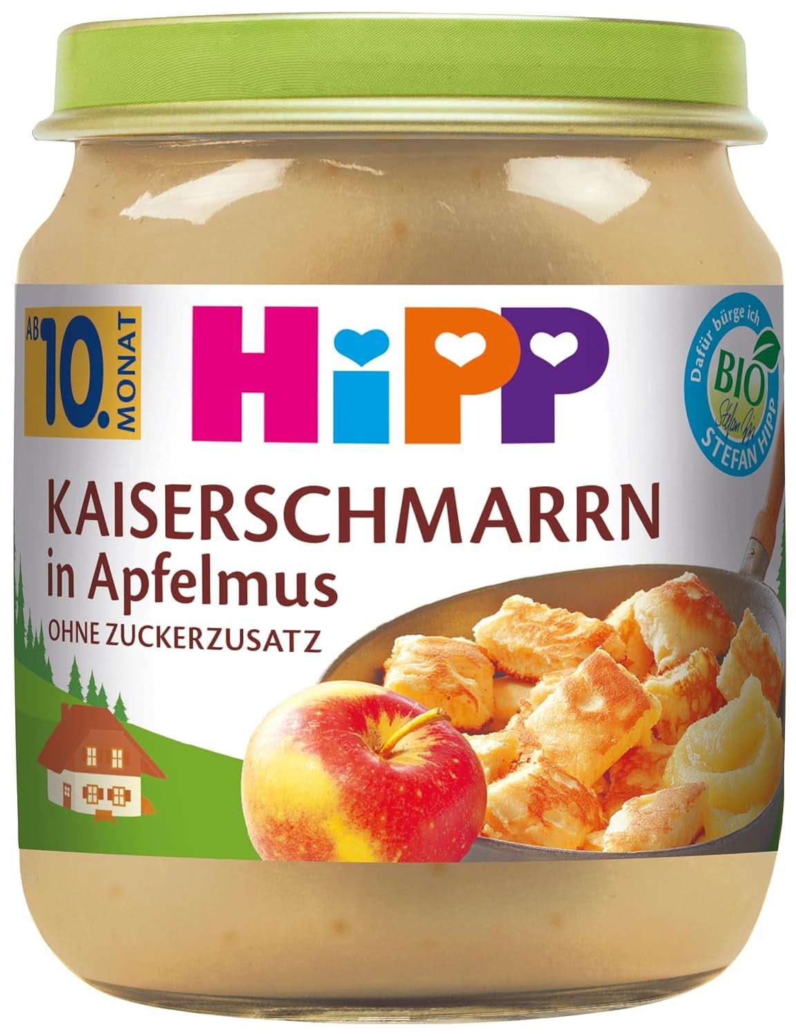 Hipp Desert organic mere-căpșuni-coacăze pe semolă, 6 X 200 grame Mama si Copilul Naty Shop 200 grame Kaiserschmarrn (prajitura austriaca) in sos de mere