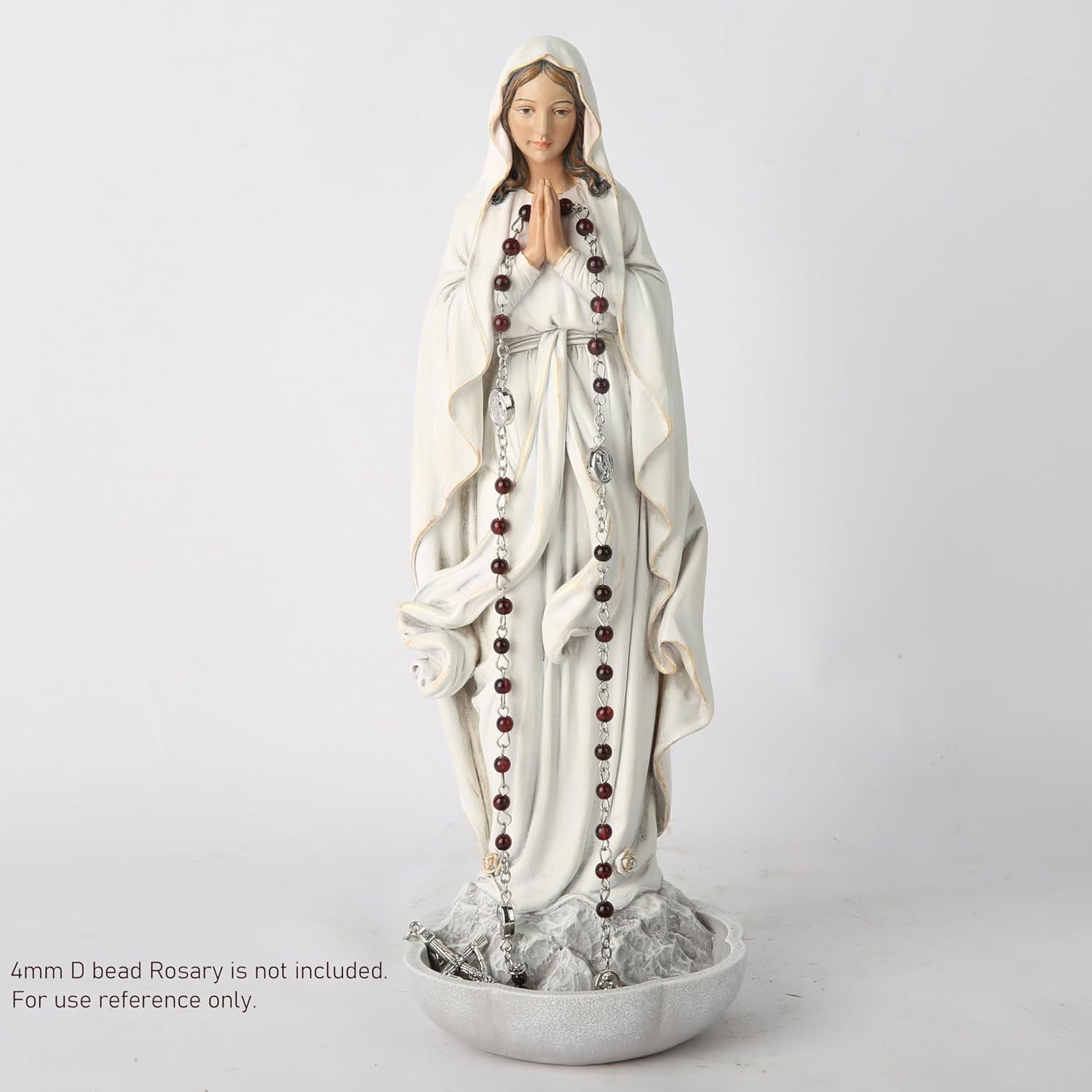 BC Statuia catolică a Maicii Domnului din Lourdes, Maica Sfântă Fecioară Maria, Memento de masă, Suport Rozariu, Apă Sfântă, Cadou religios pentru mamă, 25,9 cm înălțime, Sculptură, Statuete si sculpturi Naty Shop
