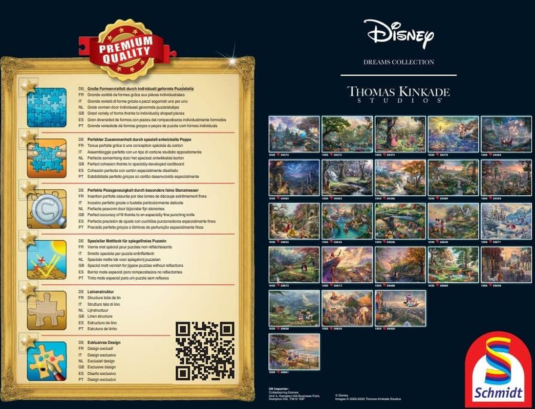 Schmidt Spiele 57371 Thomas Kinkade, Disney, Mickey & Minnie, Koláž snů 2, skládačka 2000 dílků Puzzle Naty Shop
