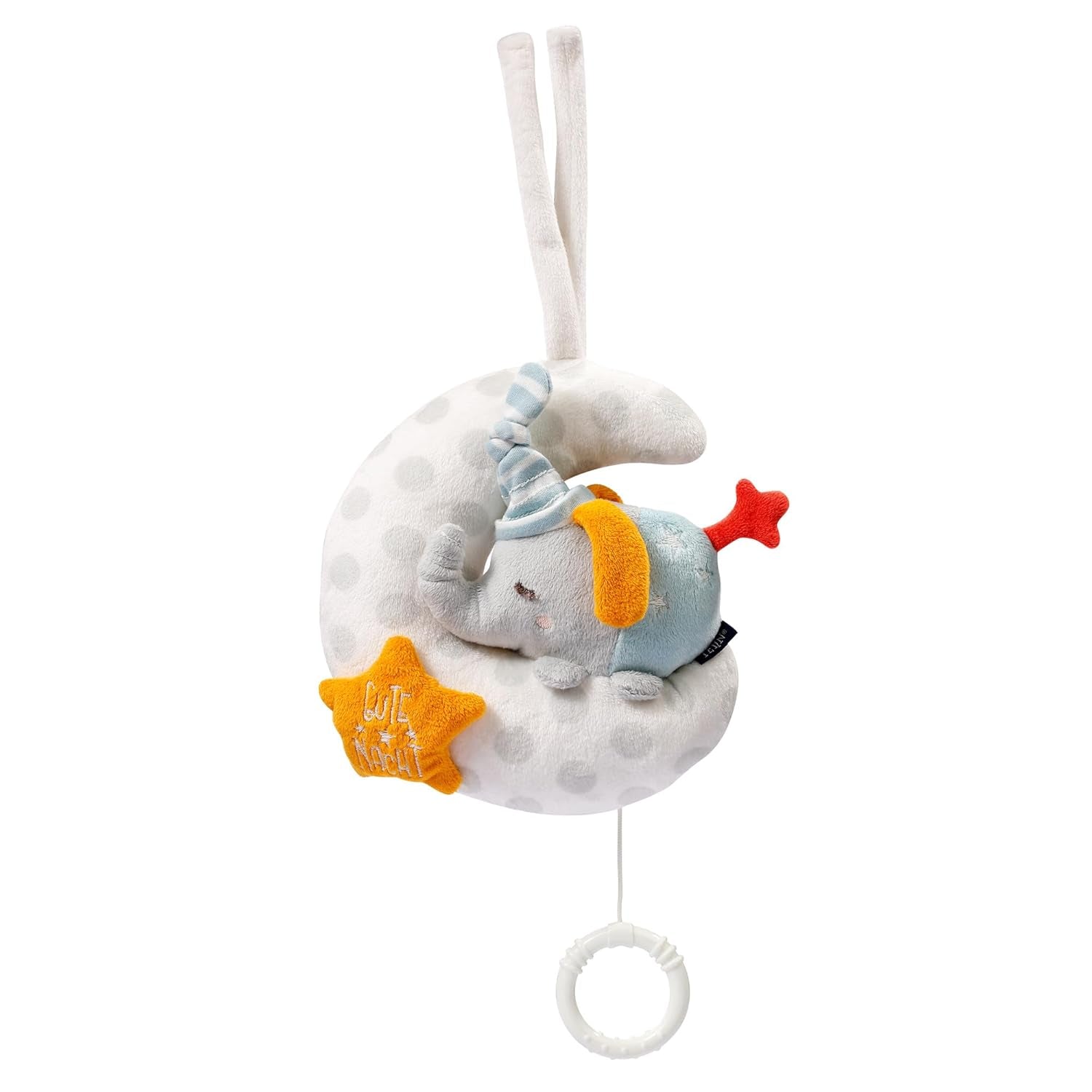 Fehn cutie muzicală copil elefant în lună - broderie "Glow-in-the-dark" cu melodia "The moon has risen" - jucărie de pluș pentru a vă ajuta să adormiți - jucărie pentru copii în mișcare și acasă - de la 0+ luni Jucarii Bebe Naty Shop Elefant în lună