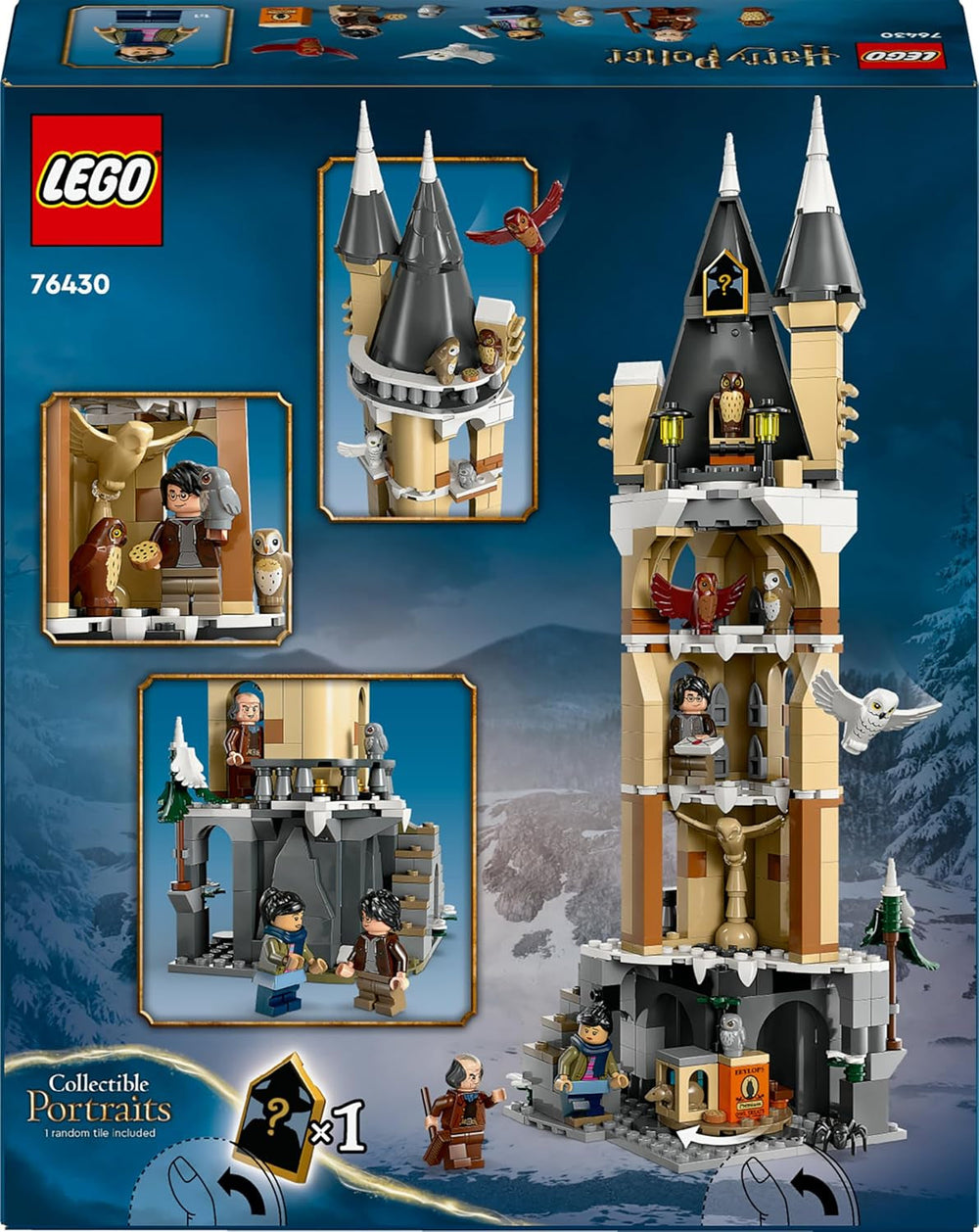 LEGO Harry Potter Owlery na Bradavickém zámku, dobrodružná sada se zvířátky a 3 minifigurkami, filmová hračka pro děti, dárek pro dívky, chlapce a všechny fanoušky od 8 let 76430 Stavebnice Besuche den LEGO-Store