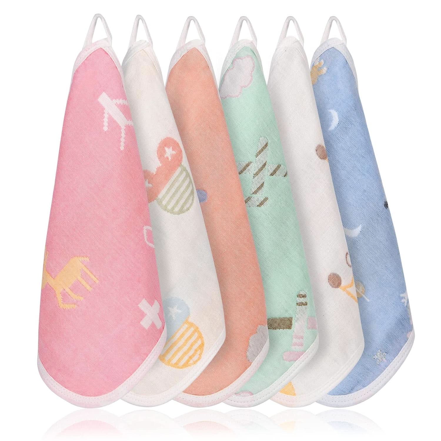 Dětské mušelínové ručníky, balení 8 ks savých ručníků z organické bavlny, 25 x 25 cm Mother and Baby Naty Shop