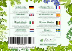 Prademir – Kräutersamen Set aus 16 beliebten Küchenkräutern – Kräuter Anzuchtset mit 100% Natursamen aus Portugal – Kräuter Saatgut aus Oregano, Tymián, Majoránka, Rosmarin, Kopr, Basilikum, Sage uvm