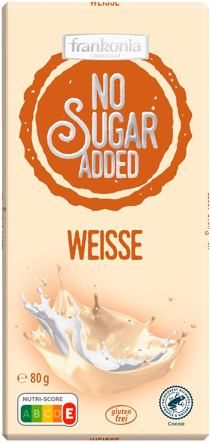 frankonia ČOKOLÁDA BEZ PŘIDANÉHO CUKRU Bílá čokoláda bezlepková, 80 g