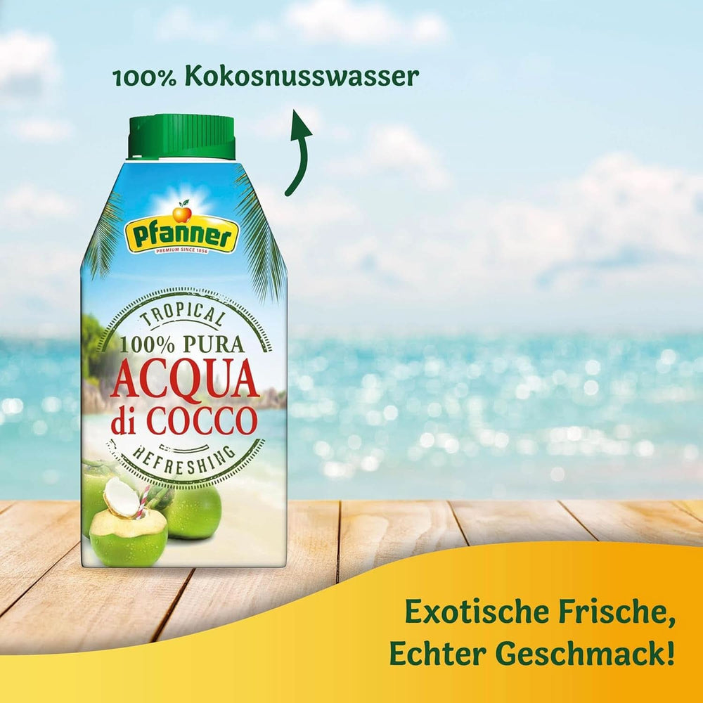 Pfanner Coconut Water Drink (8 X 500 ml) - Kokosová voda bez cukru Naty Shop