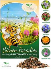 Magic of Nature Balcony Box Mix - 10g Semena - Rostliny šetrné k včelám - Snadné použití - Včelí ráj - 5 původních kultivovaných druhů - Vhodné do truhlíků a květináčů