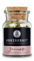Ankerkraut Zitronenpfeffer, 85g v korkovém skle, Pfeffer-Mischung Citrus Frische-Kick, Einfach Kochen mit Gesmack & Aroma