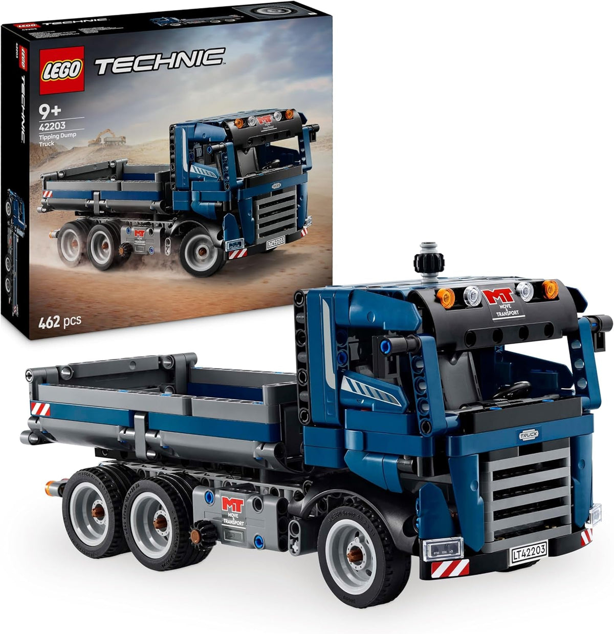 Stavebnice LEGO Technic Dump Truck s volantem a mobilním sklápěčem - modré stavební vozidlo - tip na dárek k narozeninám nebo k svátku - stavebnice pro kluky a dívky od 9 let 42203 Stavebnice Besuche den LEGO-Store Výchozí název