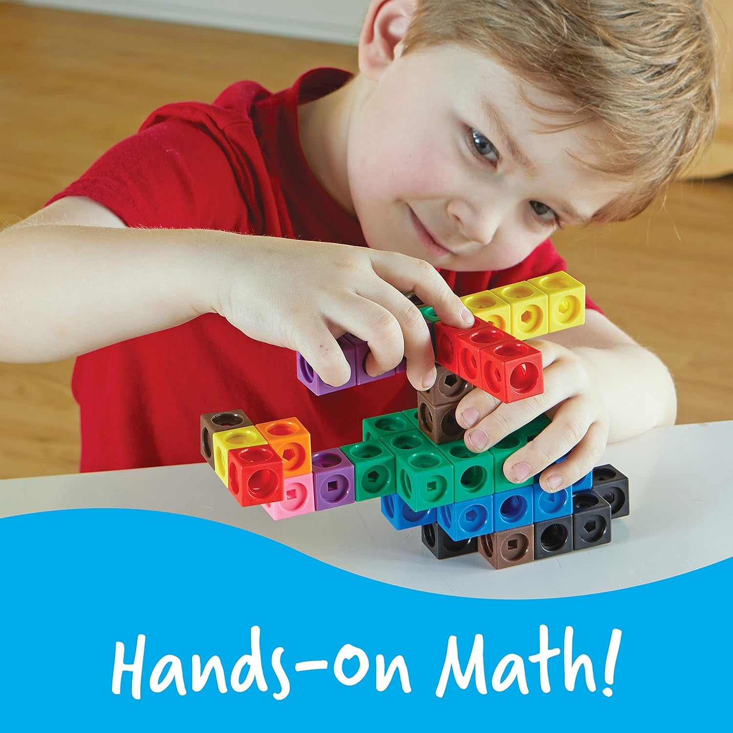 Výukové zdroje MathLink Steckwürfel Big Builders pro Baumeister, ab 5 Jahren, Konstruktionsspielzeug für frühes Mint-Lernen, 200 Teile